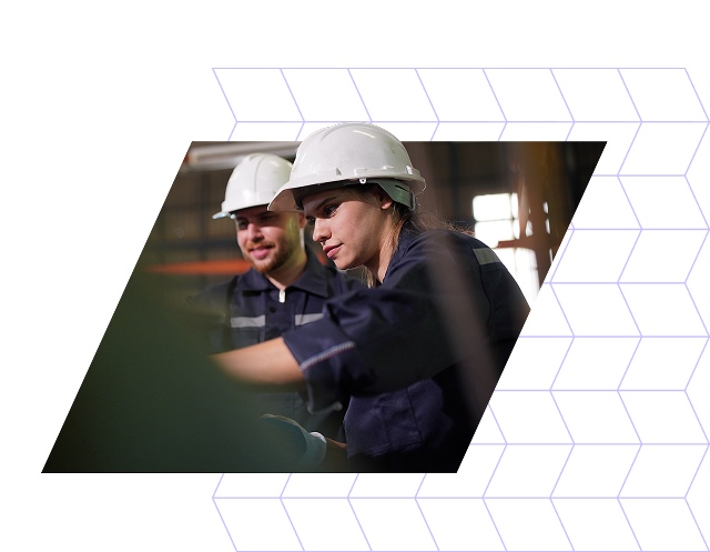 Medarbetare på industrianläggning
